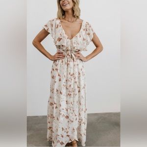 NWT Baltic Born Katya Ruffle Maxi Dress Rust Print Size Medium